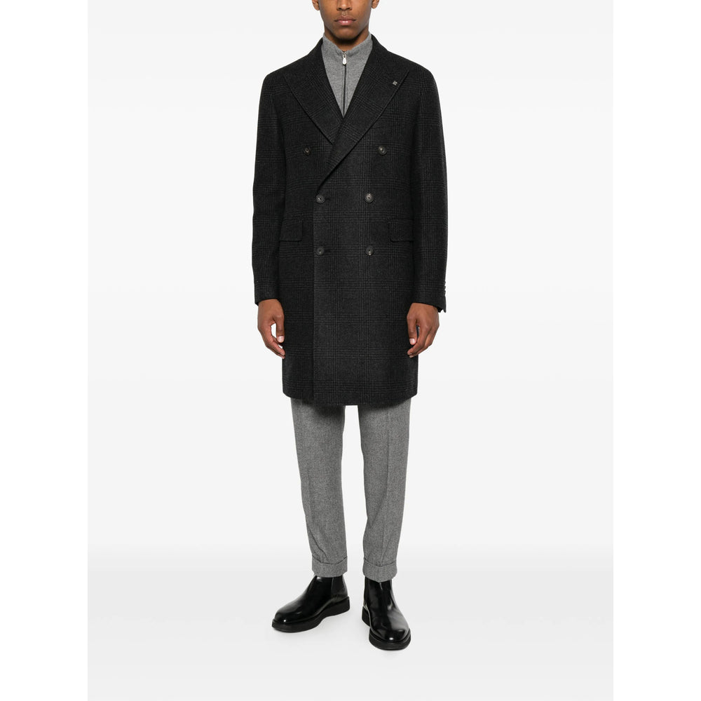 Tagliatore Tagliatore Grey Coats - Double Breasted Coats Men