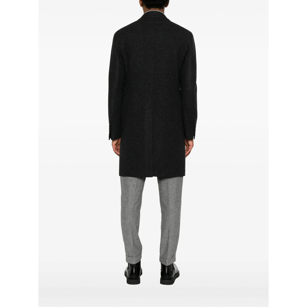 Tagliatore Tagliatore Grey Coats - Double Breasted Coats Men