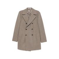 Tagliatore Brown Coats - Double Breasted Coats Men