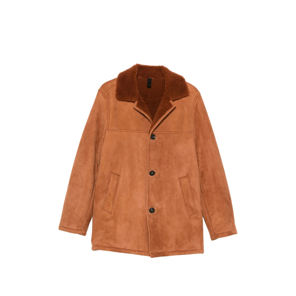 Tagliatore Tagliatore Brown Coats - Leather Coats Men