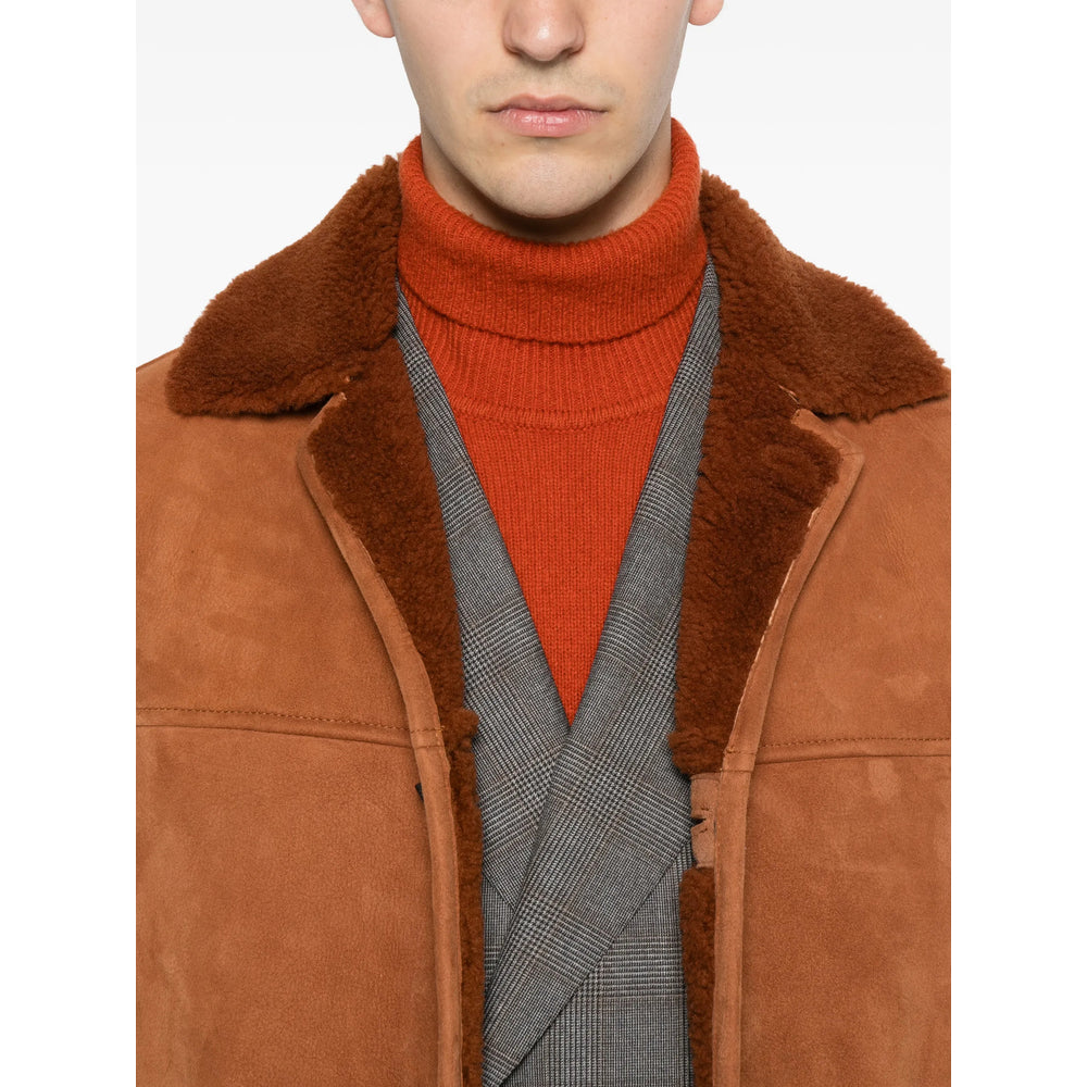 Tagliatore Tagliatore Brown Coats - Leather Coats Men