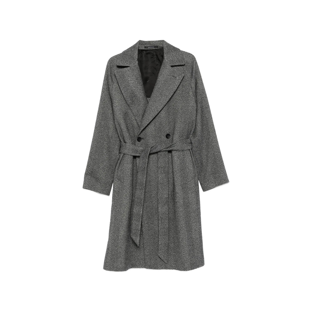 Tagliatore Grey Coats - Double Breasted Coats Men
