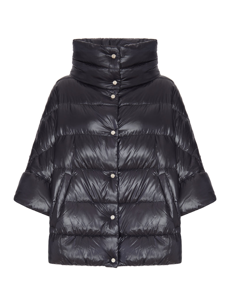 Herno Women Down Jacket With Wide Collar And 3/4 Sleeves