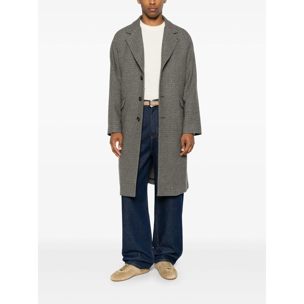 Tagliatore Grey Coats - Single Breasted Coats Men