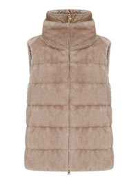 Herno Women Eco-Fur Sleeveless Jacket With Zip
