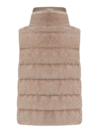 Herno Women Eco-Fur Sleeveless Jacket With Zip