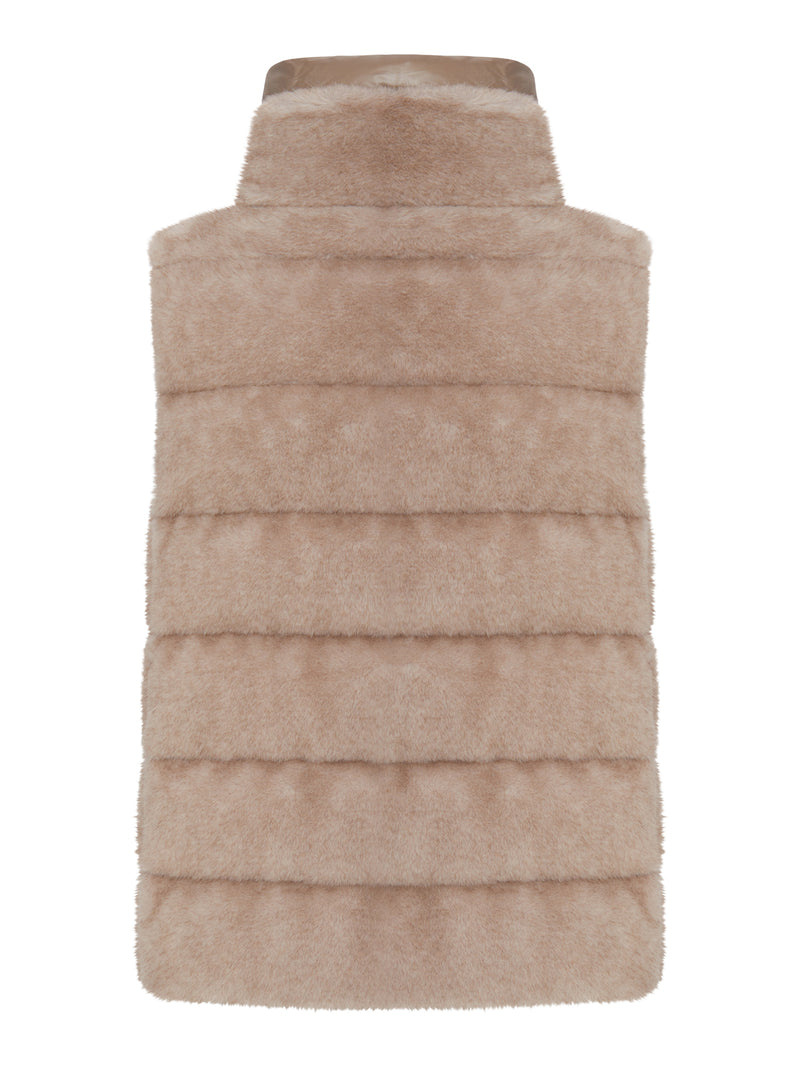 Herno Women Eco-Fur Sleeveless Jacket With Zip