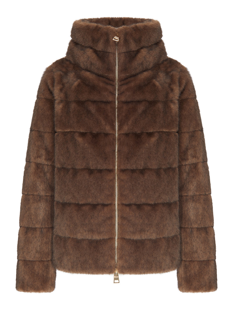 Herno Herno Women Bomber Jacket In Faux Fur