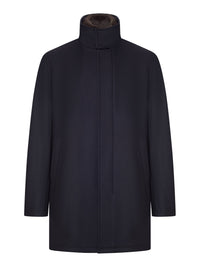 Herno Men Coat With High Collar And Contrasting Interior