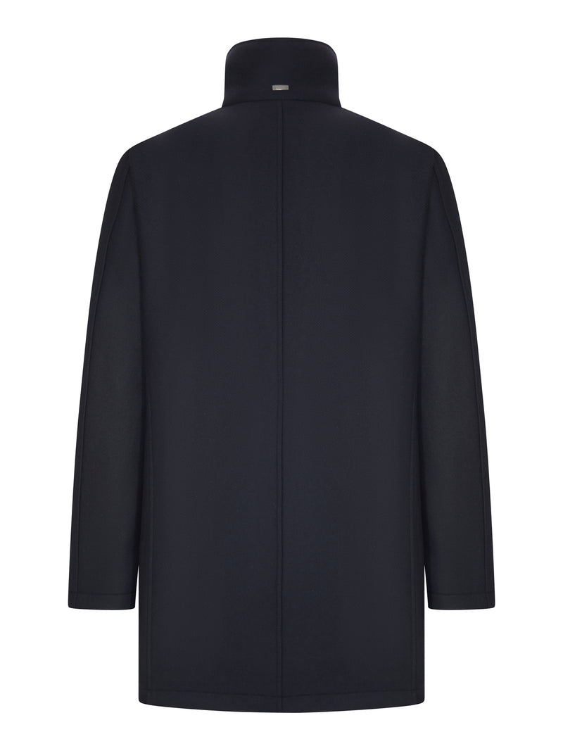 Herno Men Coat With High Collar And Contrasting Interior