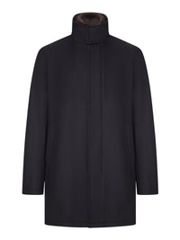 Herno Men Coat With High Collar And Contrasting Interior