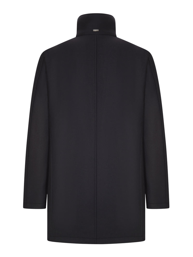 Herno Men Coat With High Collar And Contrasting Interior