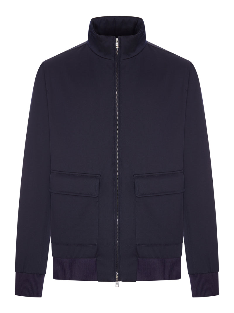 Herno Men Wool-Blend Zip-Up Bomber Jacket