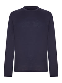 Herno Men Crew Neck Long Sleeved Sweater With Tone-On-Tone Logo