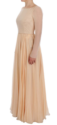 Dolce & Gabbana Beige Silk Ball Gown Full Length Women's Dress