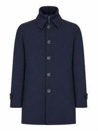 Herno Herno Men Waterproof Technical Fabric Coat With Buttons And A High Collar