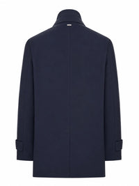 Herno Herno Men Waterproof Technical Fabric Coat With Buttons And A High Collar