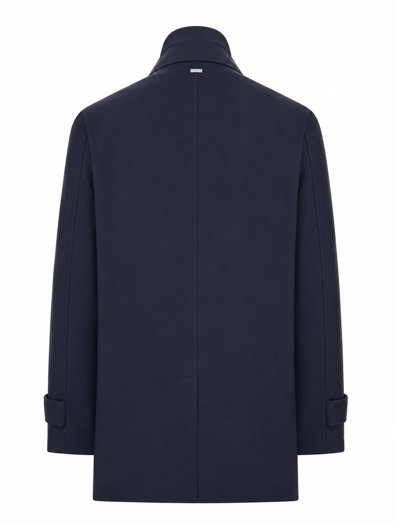 Herno Herno Men Waterproof Technical Fabric Coat With Buttons And A High Collar