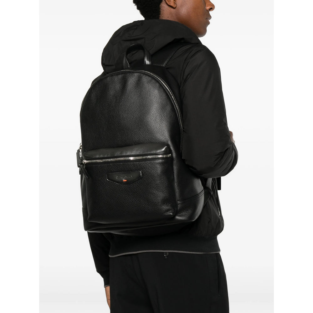 Santoni Santoni Black Backpacks Men