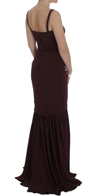 Dolce & Gabbana Bordeaux Stretch Full Length Sheath Women's Dress