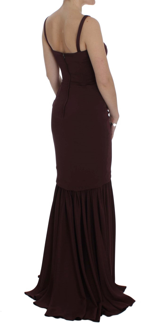 Dolce & Gabbana Bordeaux Stretch Full Length Sheath Women's Dress