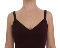 Dolce & Gabbana Bordeaux Stretch Full Length Sheath Women's Dress