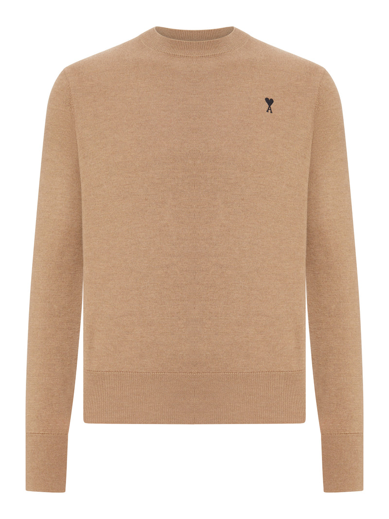 Ami Paris Men Crewneck Sweater Ami De Coeur In Merino Wool