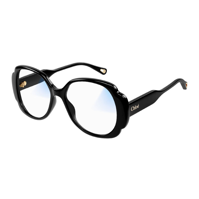 Chloe Chloe Sunglasses Butterfly Full Rim, Black Frame and Transparent Photochromic Lens CH0196S001