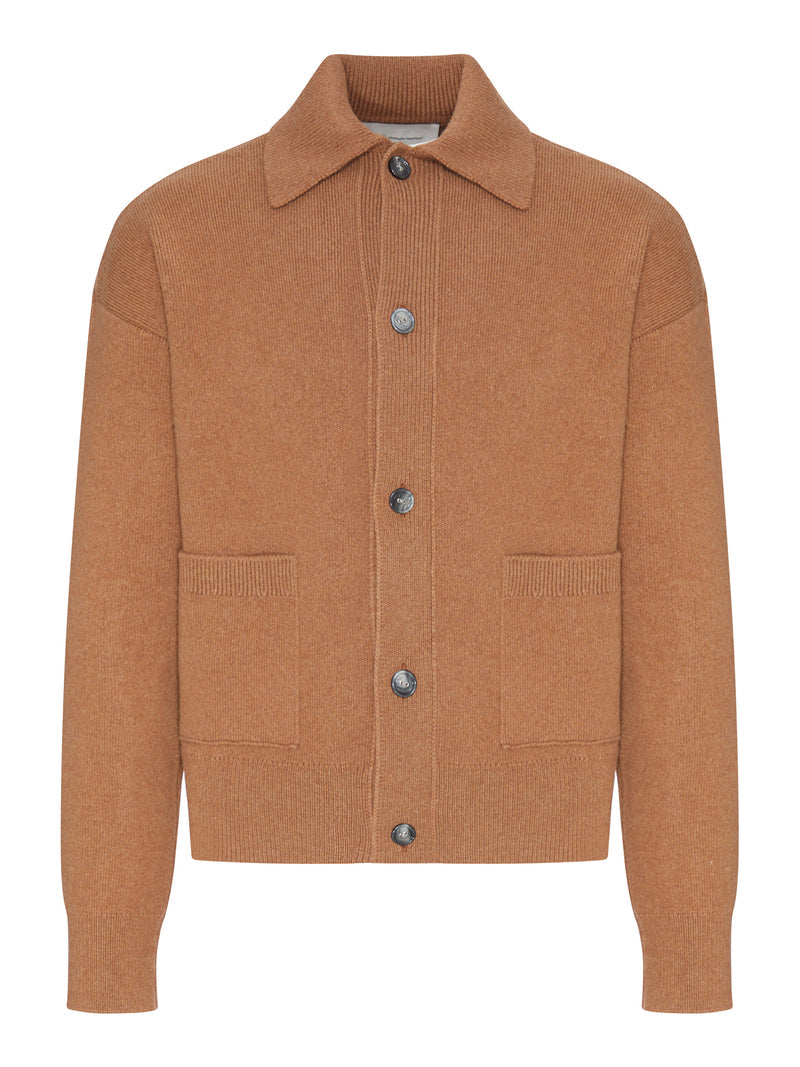 Ami Paris Ami Paris Men Wool Cardigan With Shirt Collar