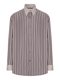 Saint Laurent Saint Laurent Men Winchester Striped Cotton Poplin Shirt