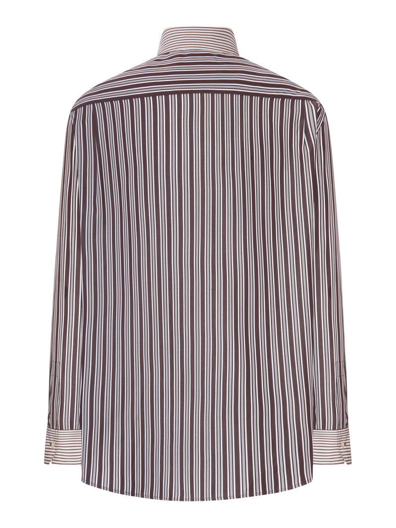 Saint Laurent Saint Laurent Men Winchester Striped Cotton Poplin Shirt