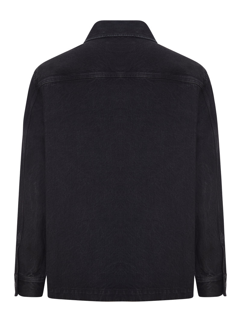 Saint Laurent Saint Laurent Men Overshirt Cassandre In Denim Black Sand