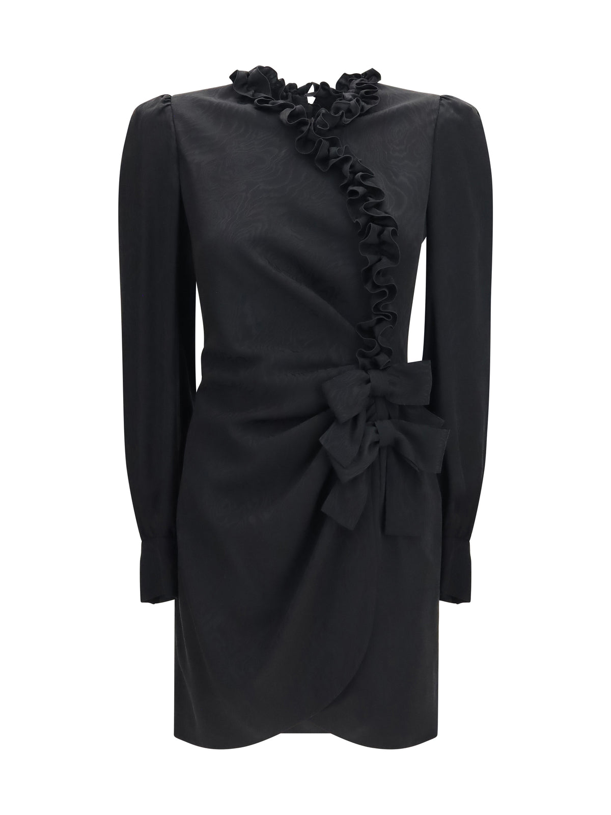 Alessandra Rich Women Silk Jacquard Mini Dress With Ruffles