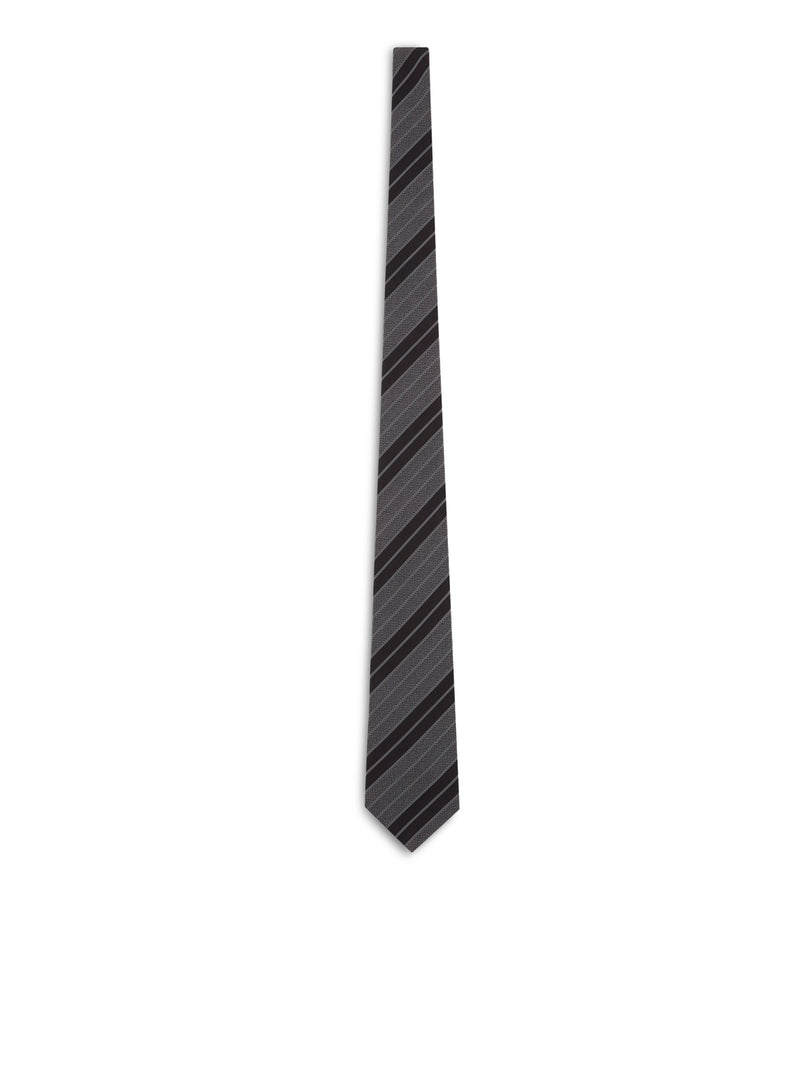 Saint Laurent Saint Laurent Men Wide-Stripe Silk Jacquard Tie