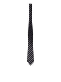 Saint Laurent Saint Laurent Men Wide Striped Silk Jacquard Tie