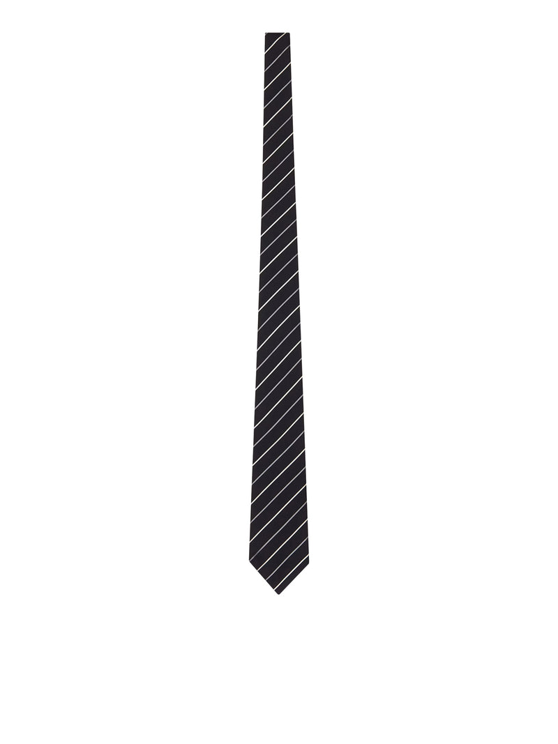Saint Laurent Saint Laurent Men Wide Striped Silk Jacquard Tie