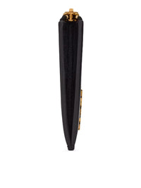 Saint Laurent Saint Laurent Men Fragments Tiny Cassandre Zipped Card Holder In Glossy Leather
