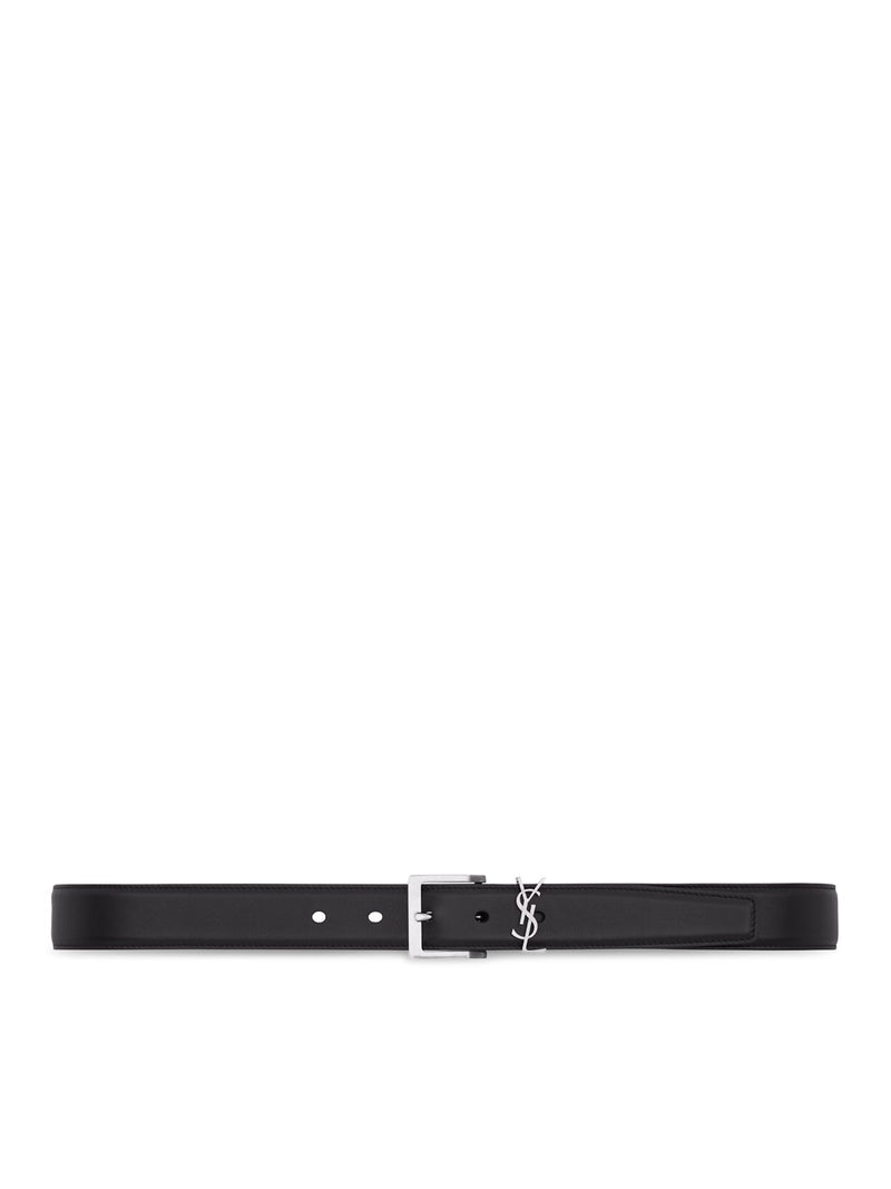 Saint Laurent Saint Laurent Men Cassandre Vadim Smooth Leather Belt