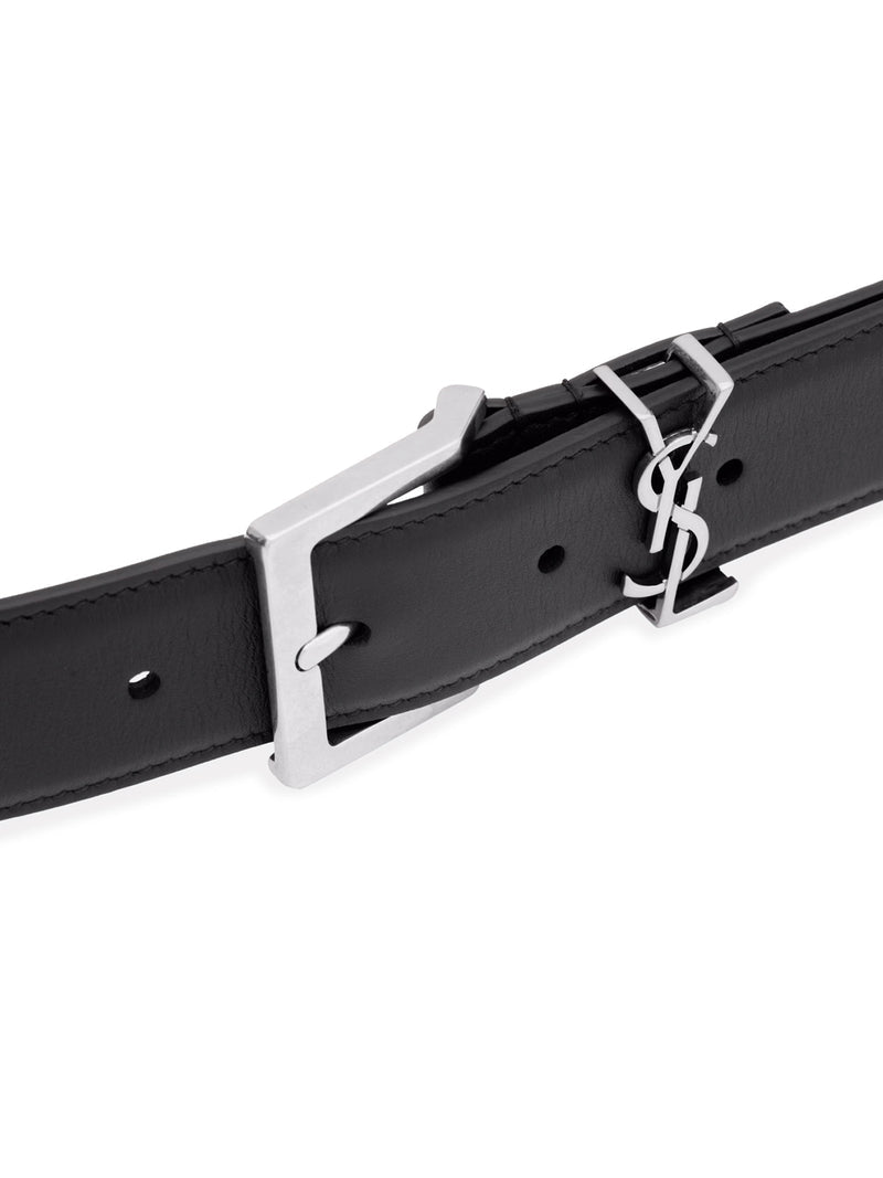 Saint Laurent Saint Laurent Men Cassandre Vadim Smooth Leather Belt
