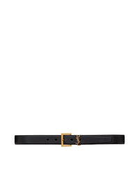 Saint Laurent Saint Laurent Men Monogram Belt With Square Buckle In Smooth Leather