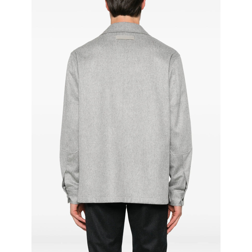 Zegna Grey Jackets - Shirt Jackets Men