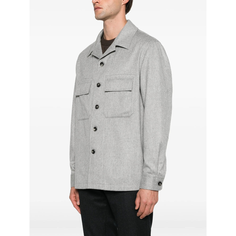 Zegna Grey Jackets - Shirt Jackets Men