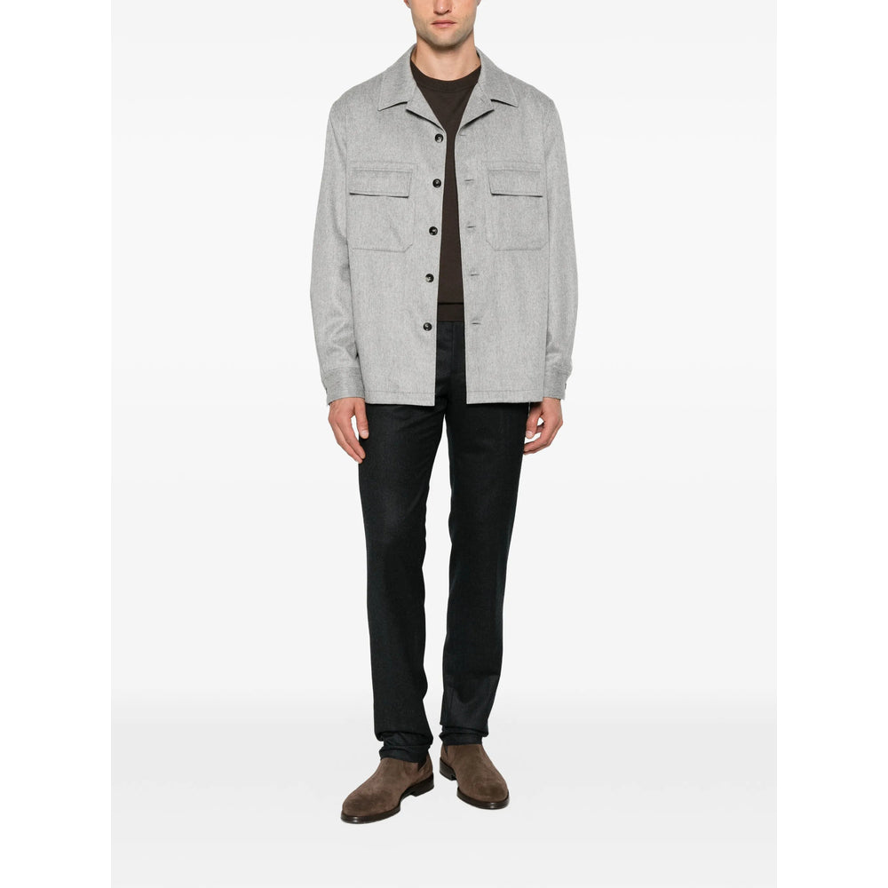 Zegna Grey Jackets - Shirt Jackets Men