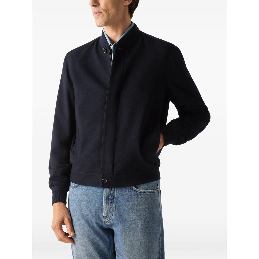 Zegna Blue Jackets - Bomber Jackets Men