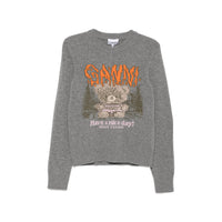 Ganni Ganni Grey Knitwear - Jumpers Women