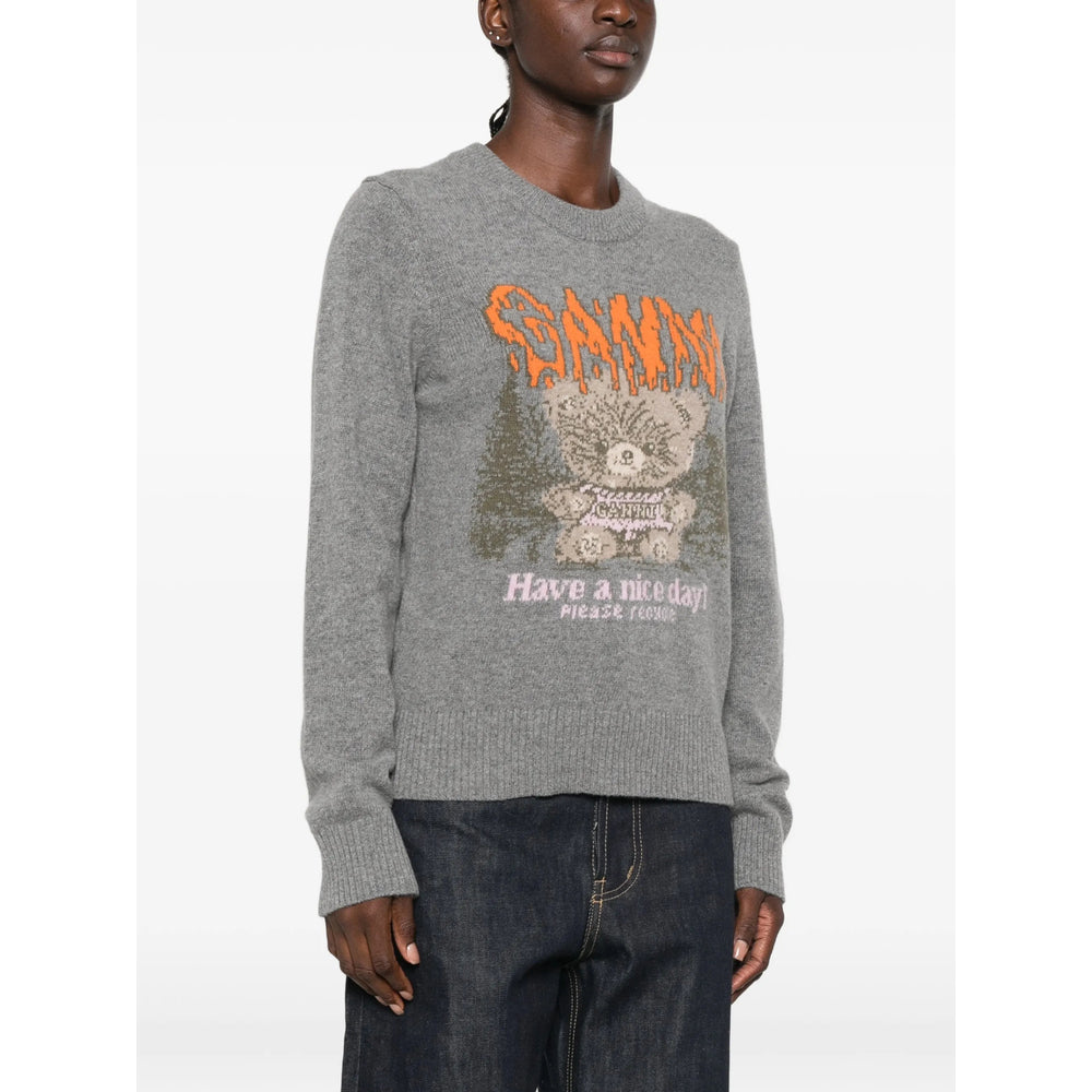 Ganni Ganni Grey Knitwear - Jumpers Women