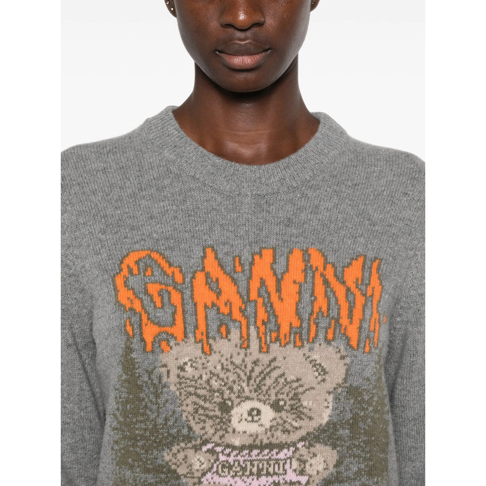 Ganni Ganni Grey Knitwear - Jumpers Women
