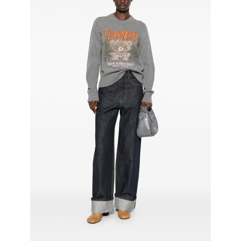 Ganni Ganni Grey Knitwear - Jumpers Women