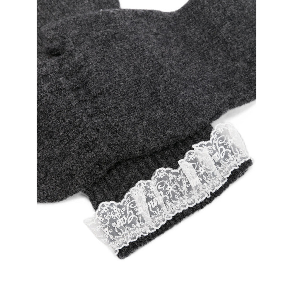 Ganni Grey Gloves Women