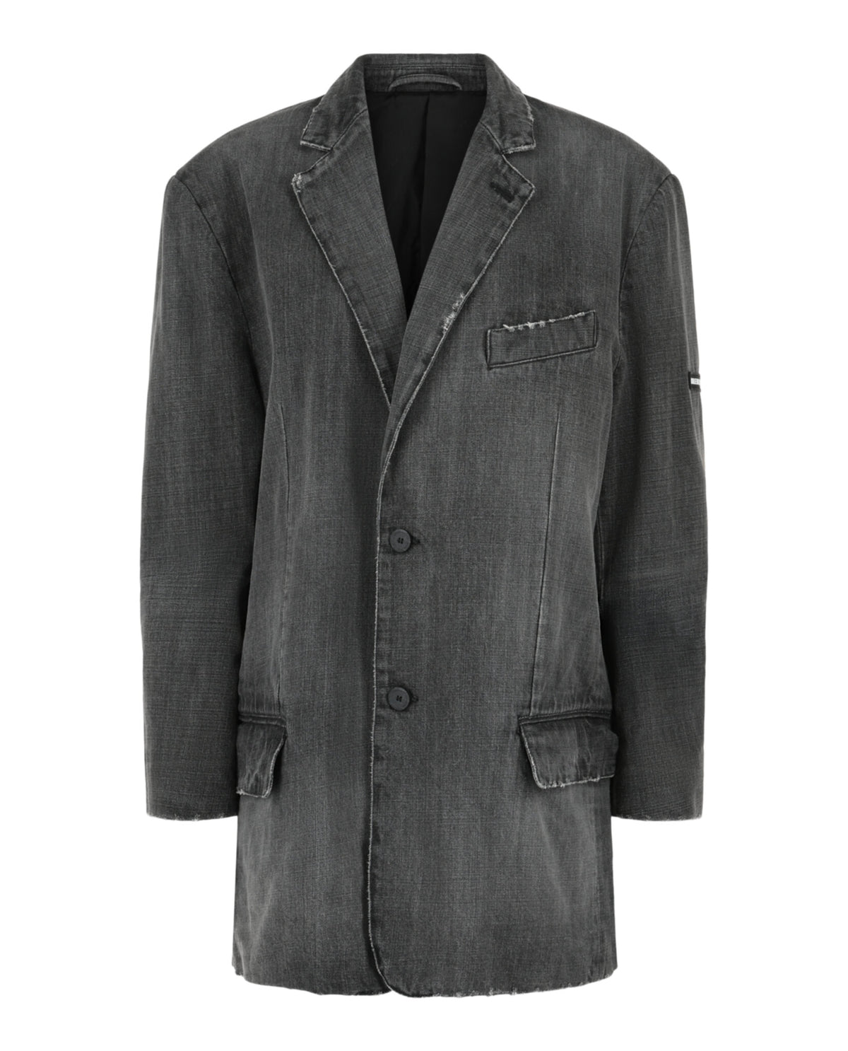 Balenciaga Womens Stonewashed Denim Blazer